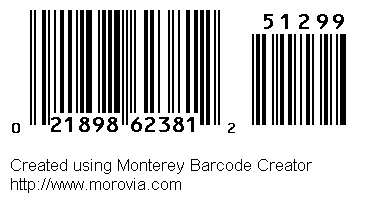 Monterey Barcode Creator bar code image. Monterey Barcode Creator