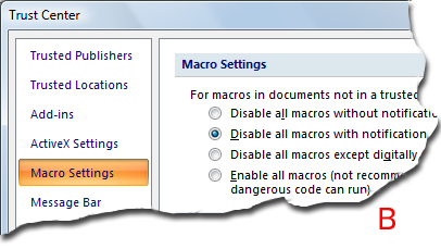 macro security settings