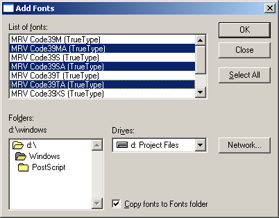 font dialog windows fonts figure