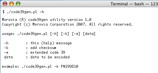 Code39gen utility