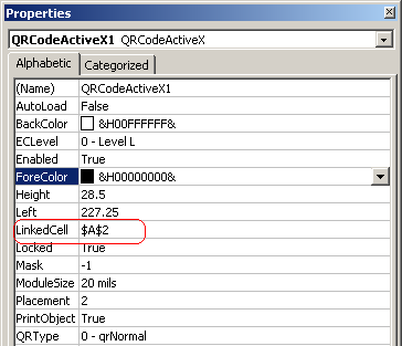 Using LinkedCell Property to Hookup with Excel Data