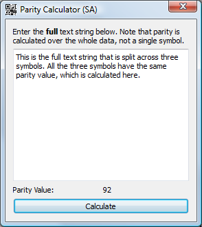 Parity Calculator Dialog